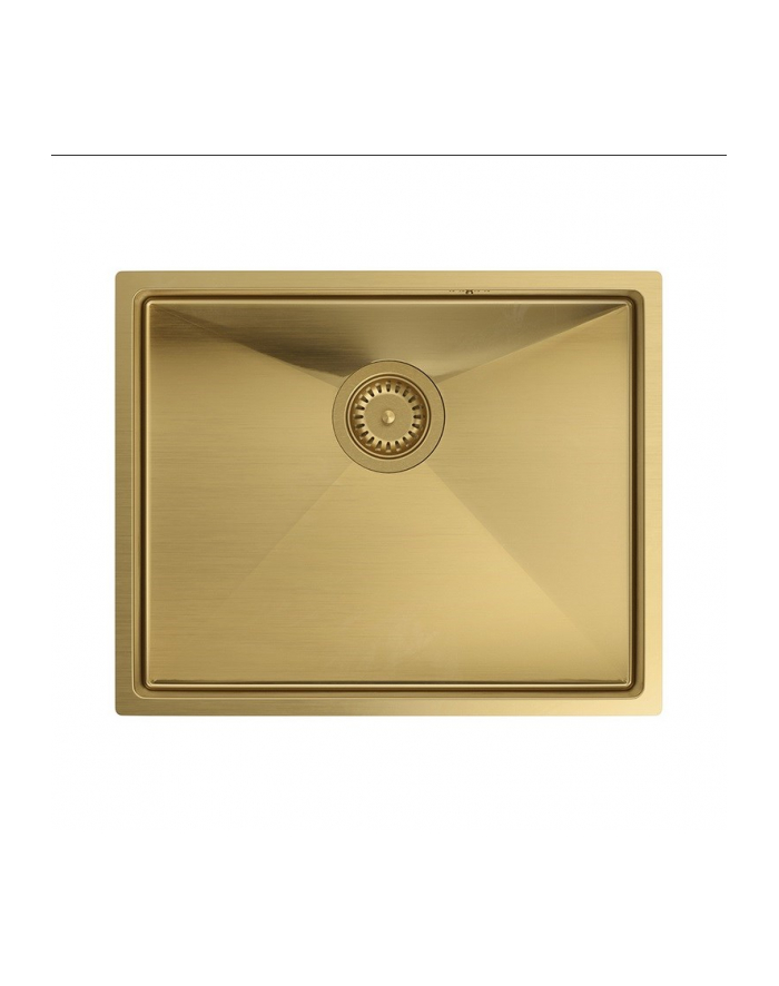 Zlewozmywak stalowy QUADRON ANTHONY złoty wpuszczany + syfon save space w kolorze PVD główny