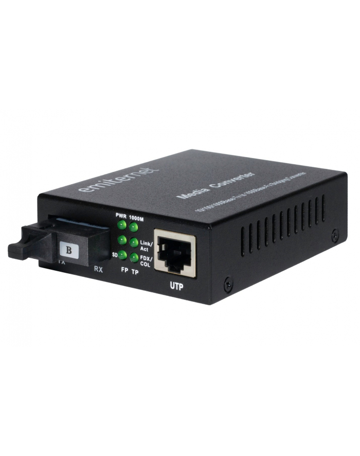 Emiter EM/1GB-ETH-1XSC-1310 konwerter WDM Ethernet 10/100/1000 Mbps RJ45/1xSC SM 9/125 (Tx 1310nm / Rx 1550nm) 20km główny