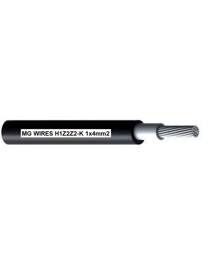Przewód fotowoltaiczny // MG Wires // 1x4mm2, 0,6/1kV czarny H1Z2Z2-K-4mm2 BK, szpula 500m główny