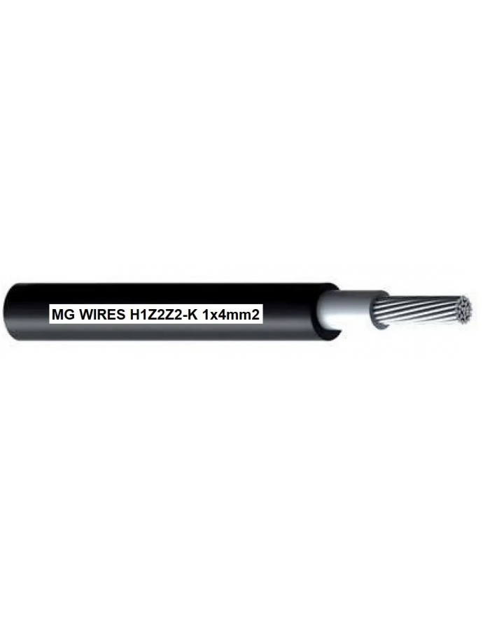 Przewód fotowoltaiczny // MG Wires // 1x4mm2, 0,6/1kV czarny H1Z2Z2-K-4mm2 BK, opakowanie 50m główny