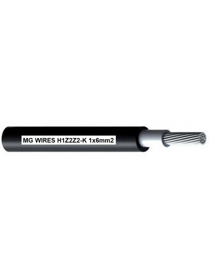 Przewód fotowoltaiczny // MG Wires // 1x6mm2, 0,6/1kV czarny H1Z2Z2-K-6mm2 BK, szpula 500m główny