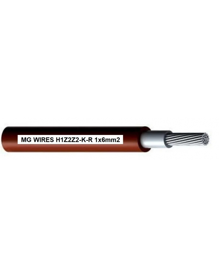 Przewód fotowoltaiczny // MG Wires // 1x6mm2, 0,6/1kV czerwony H1Z2Z2-K-R-6mm2 RD, opakowanie 50m główny