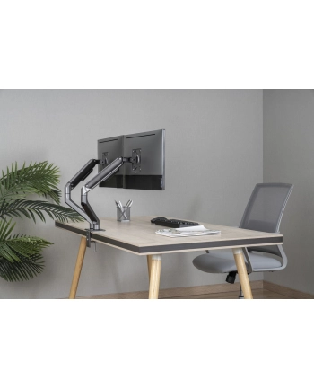 GEMBIRD Biurkowe ramię na dwa monitory - regulowane 17-32inch obciążenie do 9kg kolor szary