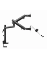 GEMBIRD Biurkowe regulowane ramię na 2 monitory + półka na notebooka -pełny ruch 17-32inch  do 8kg - nr 10