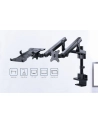 GEMBIRD Biurkowe regulowane ramię na 2 monitory + półka na notebooka -pełny ruch 17-32inch  do 8kg - nr 14