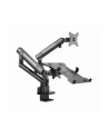 GEMBIRD Biurkowe regulowane ramię na 2 monitory + półka na notebooka -pełny ruch 17-32inch  do 8kg - nr 15
