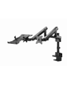 GEMBIRD Biurkowe regulowane ramię na 2 monitory + półka na notebooka -pełny ruch 17-32inch  do 8kg - nr 9