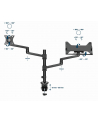 GEMBIRD Regulowany uchwyt biurkowy z ramieniem na monitor i podstawką na notebooka 17-32inch do 8kg - nr 12