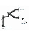 GEMBIRD Biurkowe regulowane ramię na 2 monitory + półka na notebooka -pełny ruch 17-32inch  do 8kg - nr 2