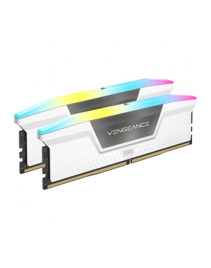 CORSAIR VENGEANCE RGB 32GB 2x16GB DDR5 6000MT/s DIMM Unbuffered 36-38-38-76 Std PMIC XMP 3.0 White Heatspreader Black PCB 1.25V główny