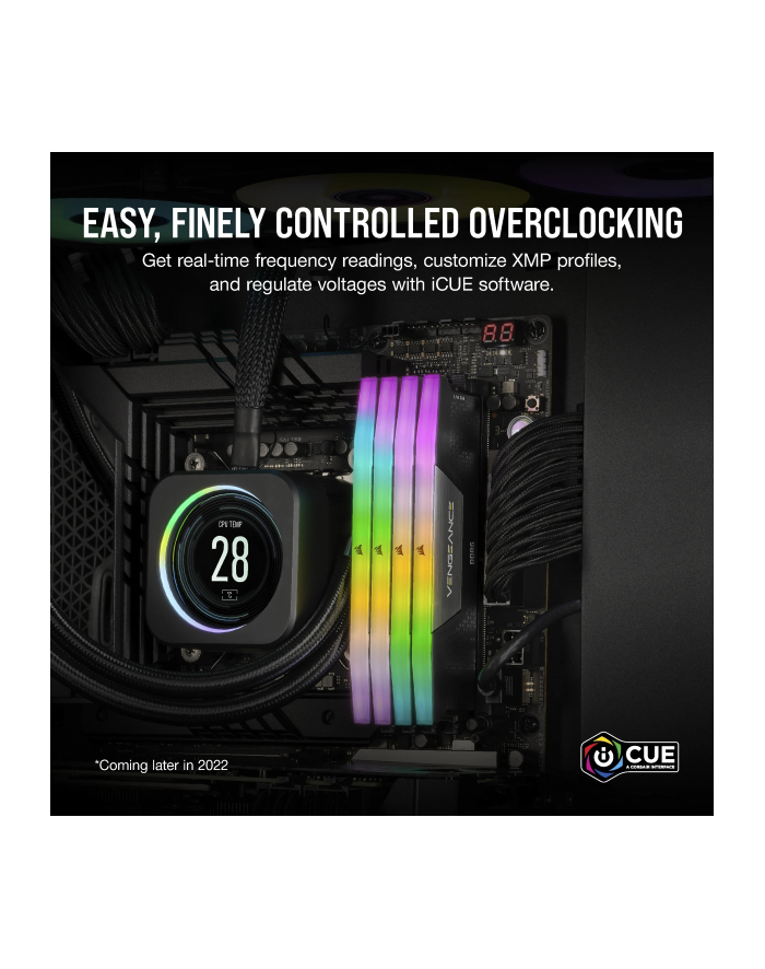 CORSAIR VENGEANCE RGB 48GB 2x24GB DDR5 6000MT/s DIMM Unbuffered 30-36-36-76 Std PMIC XMP 3.0 Black Heatspreader RGB LED 1.4V główny