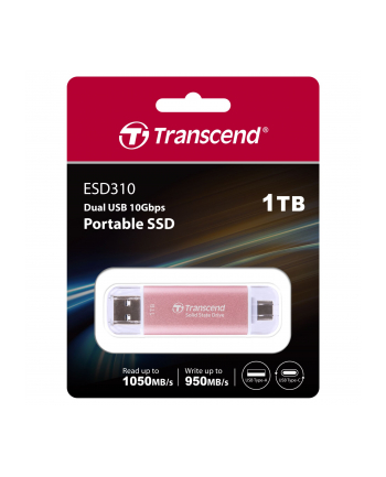 TRANSCEND ESD310P 1TB External SSD USB 10Gbps Type C/A Pink