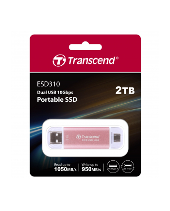 TRANSCEND ESD310P 2TB External SSD USB 10Gbps Type C/A Pink