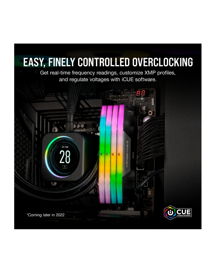 CORSAIR VENGEANCE RGB 32GB 2x16GB DDR5 6000MT/s DIMM Unbuffered 30-36-36-76 Std PMIC XMP 3.0 Black Heatspreader 1.4V główny