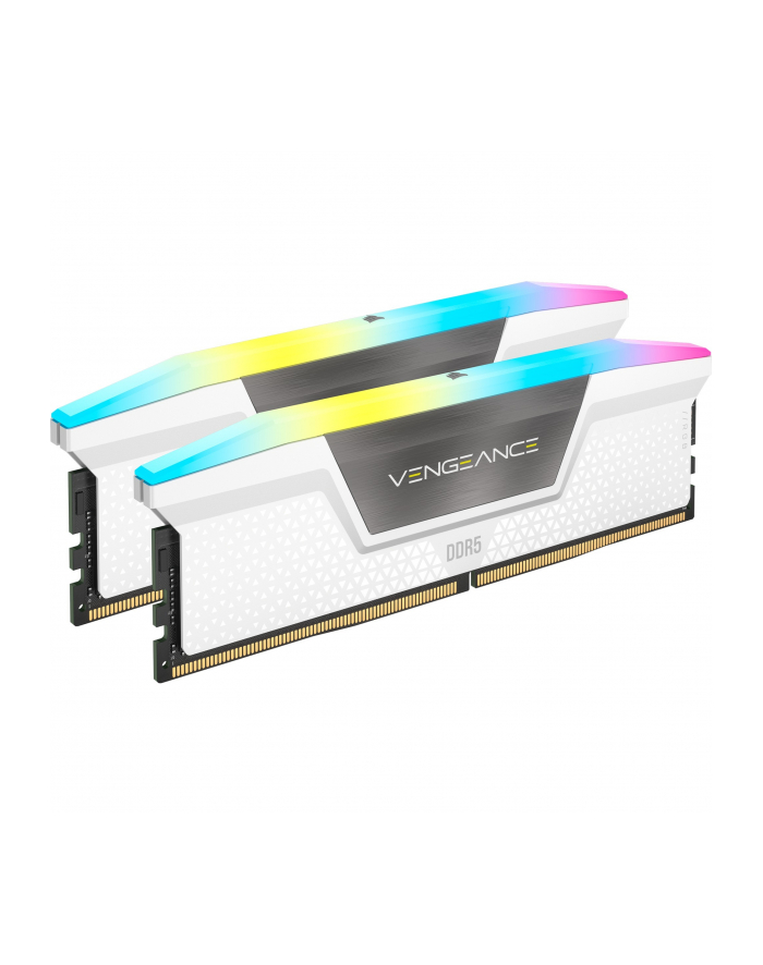 CORSAIR DDR5 6000MT/s 32GB 2x16GB DIMM Unbuffered 36-44-44-96 Std PMIC XMP 3.0 VENGEANCE RGB DDR5 White Heatspreader Black PCB 1.4V główny
