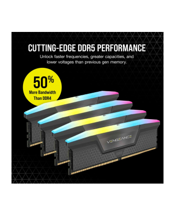 CORSAIR VENGEANCE RGB 64GB 2x32GB DDR5 5600MT/s DIMM Unbuffered 30-36-36-76 Std PMIC XMP 3.0 Cool Grey Heatspreader 1.25V