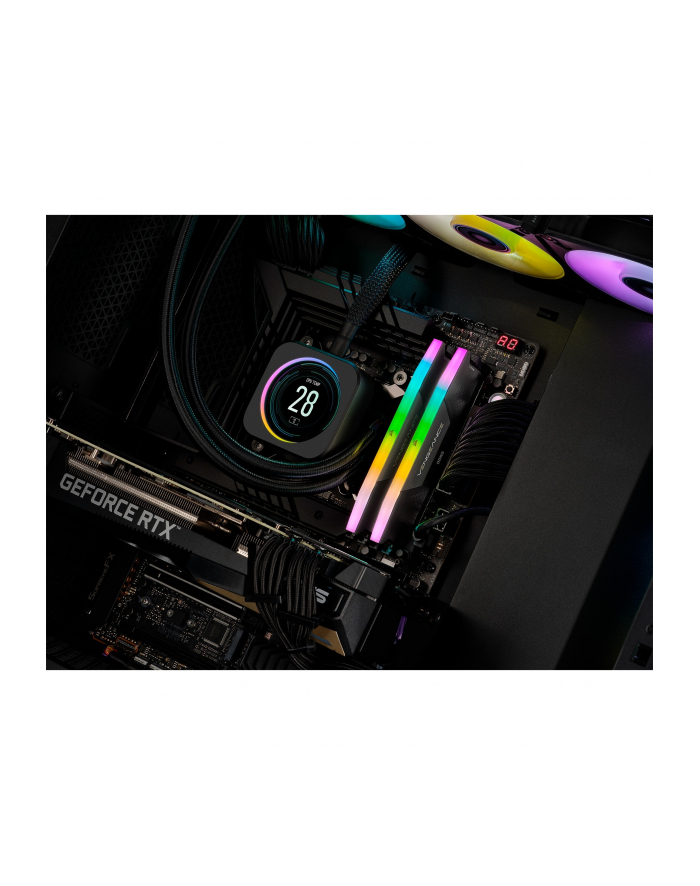 CORSAIR VENGEANCE RGB 64GB 2x32GB DDR5 6000MT/s DIMM Unbuffered 30-36-36-76 Std PMIC XMP 3.0 Black Heatspreader RGB LED 1.4V główny