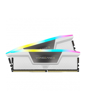 CORSAIR VENGEANCE RGB 64GB 2x32GB DDR5 6000MT/s DIMM Unbuffered 40-40-40-77 Std PMIC XMP 3.0White Heatspreader RGB LED 1.35V