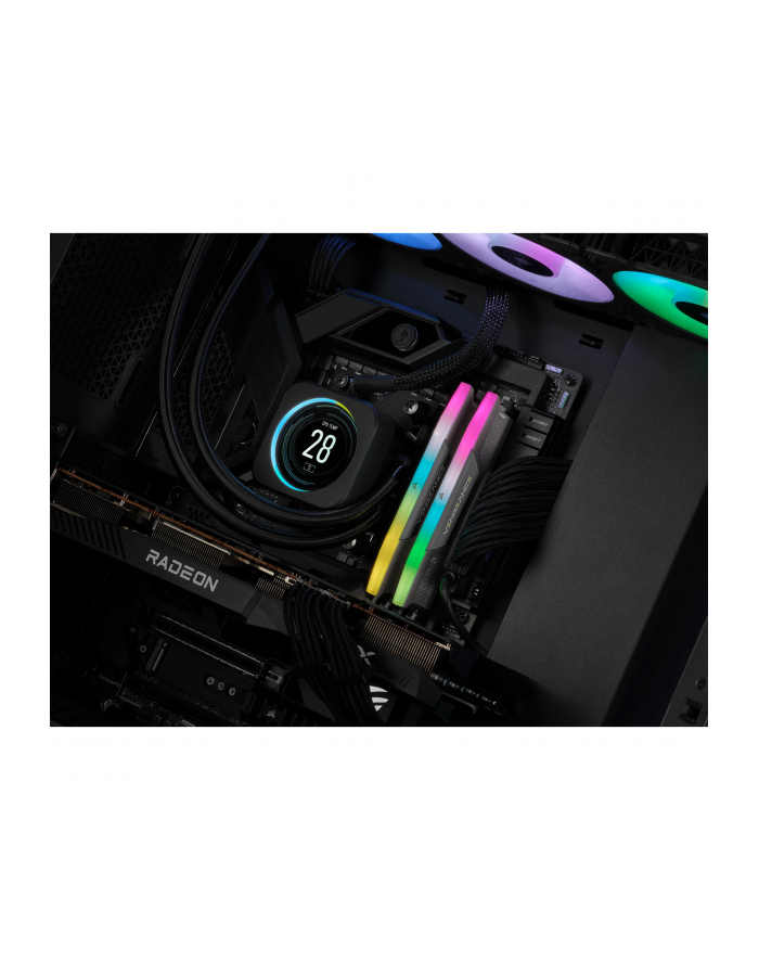 CORSAIR VENGEANCE RGB 64GB 2x32GB DDR5 6200MT/s DIMM Unbuffered 32-38-38-80 Std PMIC XMP 3.0 Black Heatspreader RGB LED 1.4V główny