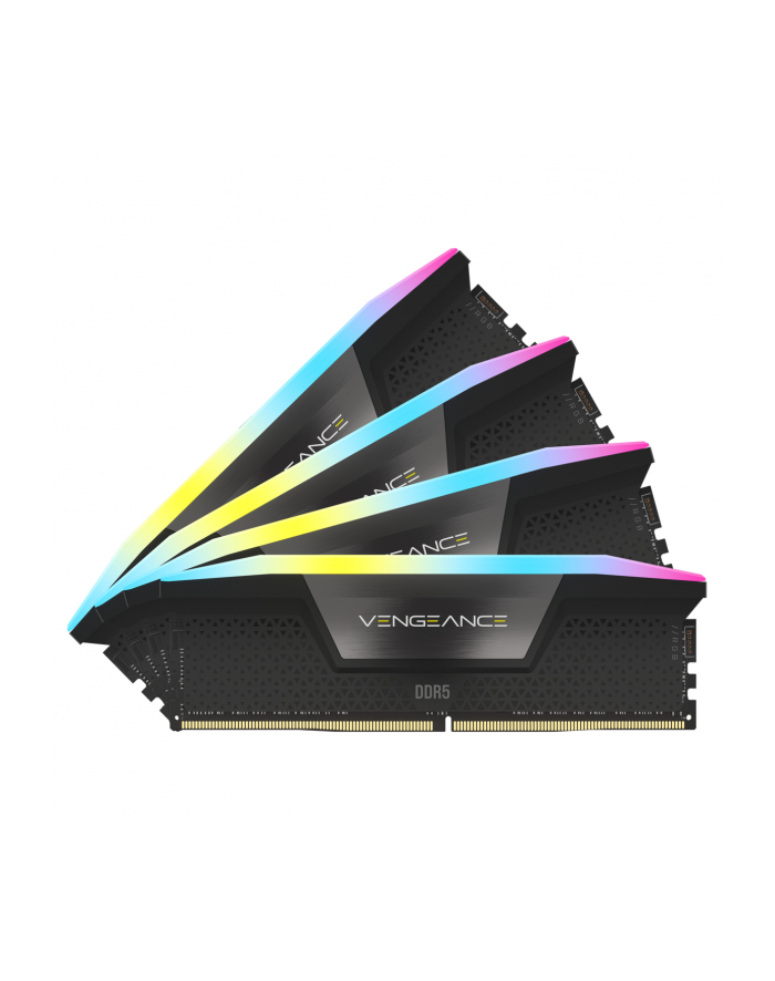 CORSAIR VENGEANCE RGB 64GB 4x16GB DDR5 6200MT/s DIMM Unbuffered 32-38-38-80 Std PMIC XMP 3.0 Black Heatspreader RGB LED 1.4V główny
