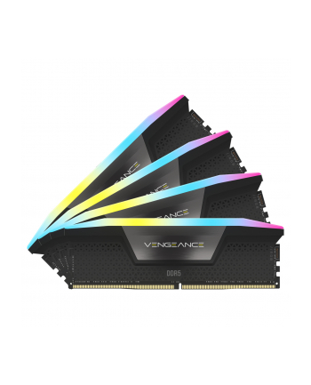 CORSAIR VENGEANCE RGB 64GB 4x16GB DDR5 6400MT/s DIMM Unbuffered 32-40-40-84 Std PMIC XMP 3.0 Black Heatspreader 1.4V