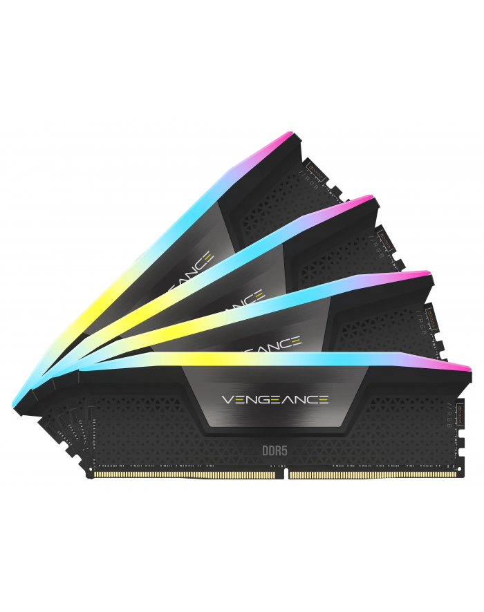 CORSAIR VENGEANCE RGB 96GB 4x24GB DDR5 6000MT/s DIMM Unbuffered 30-36-36-76 Std PMIC XMP 3.0 Black Heatspreader 1.4V główny