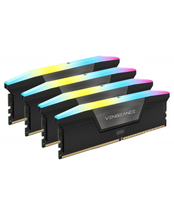 CORSAIR VENGEANCE RGB 96GB 4x24GB DDR5 6000MT/s DIMM Unbuffered 30-36-36-76 Std PMIC XMP 3.0 Black Heatspreader 1.4V