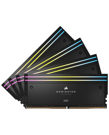 CORSAIR DOMINATOR TITANIUM RGB 64GB 4x16GB DDR5 6000MT/s DIMM Unbuffered 36-36-36-76 Std PMIC XMP 3.0 Black Heatspreader 1.35V