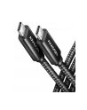 axagon Kabel BUCM4X-CM10AB Kabel USB-C - USB-C, USB4 Gen 3x2 1m, PD 240W, 8K HD, ALU, oplot Czarny - nr 43