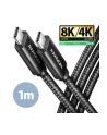axagon Kabel BUCM4X-CM10AB Kabel USB-C - USB-C, USB4 Gen 3x2 1m, PD 240W, 8K HD, ALU, oplot Czarny - nr 57