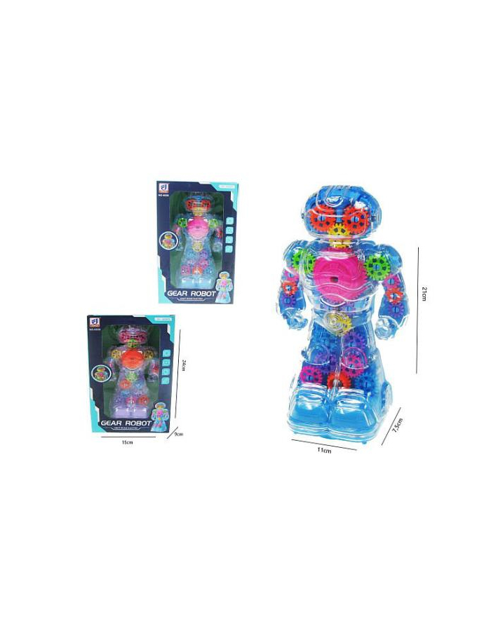 hipo Robot przeźroczysty zębatki ze światłem i z dźwiękiem HAZ09 mix cena za 1 szt główny