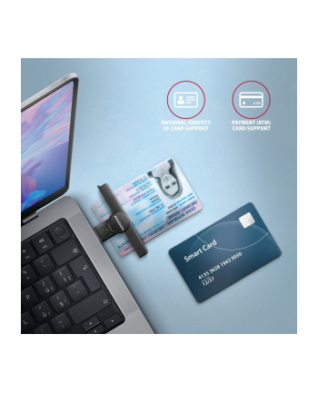 axagon CRE-SMPA Czytnik kart identyfikacyjnych PocketReader USB-A