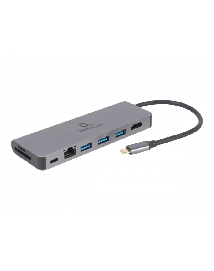 gembird Hub USB-C do HDMI 1xUSB-C GbE 2xUSB-A Card PD główny