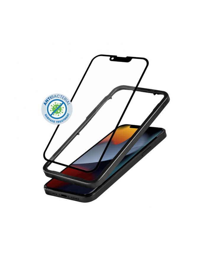 crong Szkło ochronne Anti-Bacterial 3D Armour Glass iPhone 13 mini z ramką instalacyjną główny