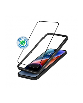 crong Szkło ochronne Anti-Bacterial 3D Armour Glass iPhone 14 Pro z ramką instalacyjną