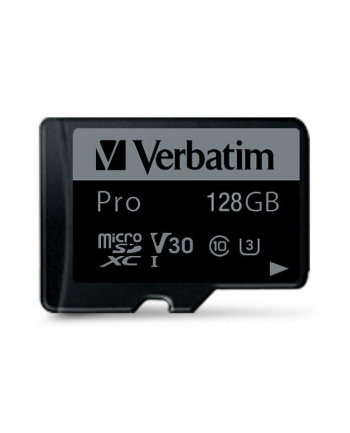 Karta pamięci Micro SDXC Verbatim Pro U3 128GB (90/45 MB/s) Class 10 U3 V30 + adapter