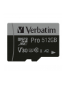 Karta pamięci Micro SDXC Verbatim Pro U3 512GB (100/90 MB/s) Class 10 U3 V30 + adapter - nr 1