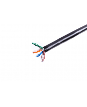 Kabel teleinformatyczny instalacyjny zewnętrzny żelowany DIGITUS kat.5e, U/UTP, Fca, drut, AWG24/1, PE, 100m, czarny