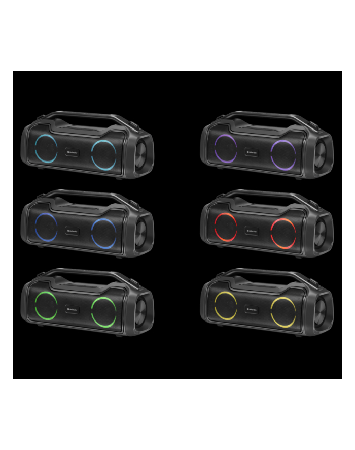 Głośnik Defender BEATBOX 50 Bluetooth 50W MP3/AUX/SD/USB/TWS/LED/IPX5/POWER BANK  czarny główny
