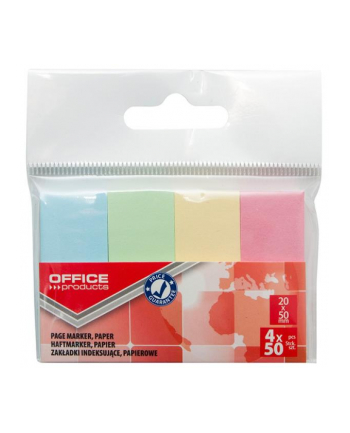 pbs connect Zakładki indeksujące OFFICE PRODUCTS, papier, 20x50mm, 4x50 kart., zawieszka, mix kolorów pastel