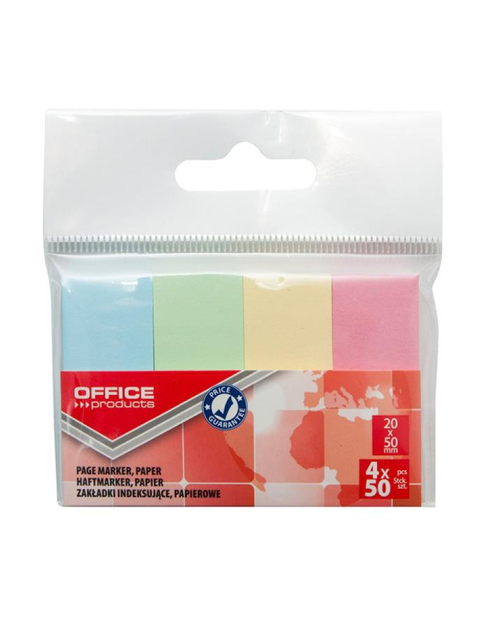 pbs connect Zakładki indeksujące OFFICE PRODUCTS, papier, 20x50mm, 4x50 kart., zawieszka, mix kolorów pastel główny