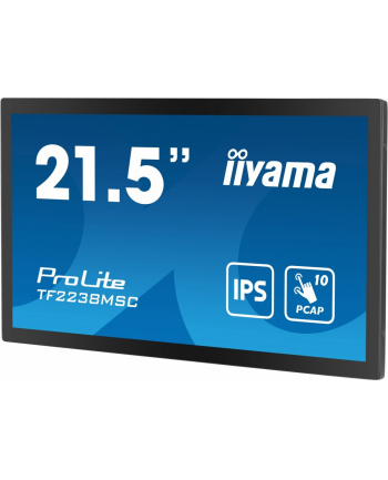 iiyama Monitor wielkoformatowy 21.5 cala TF2238MSC-B1 IPS,FHD,DP,HDMI,2x2W,2xUSB,600(cd/m2),  10pkt.7H,IP1X(Front),Pion/Poziom