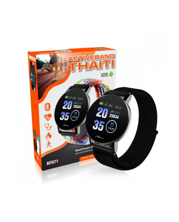media-tech Smartband THAITI 2 nylonowe paski MT871 monitoring ciśnienia krwi, pulsu, natlenienia, aktywności sportowej i innych parametrów