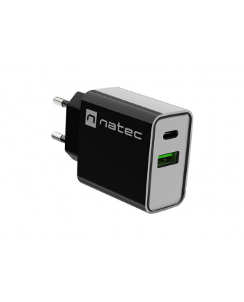 NATEC ŁADOWARKA SIECIOWA RIBERA USB-A + USB-C 20W POWER D-ELIVERY CZARNA NUC-2062