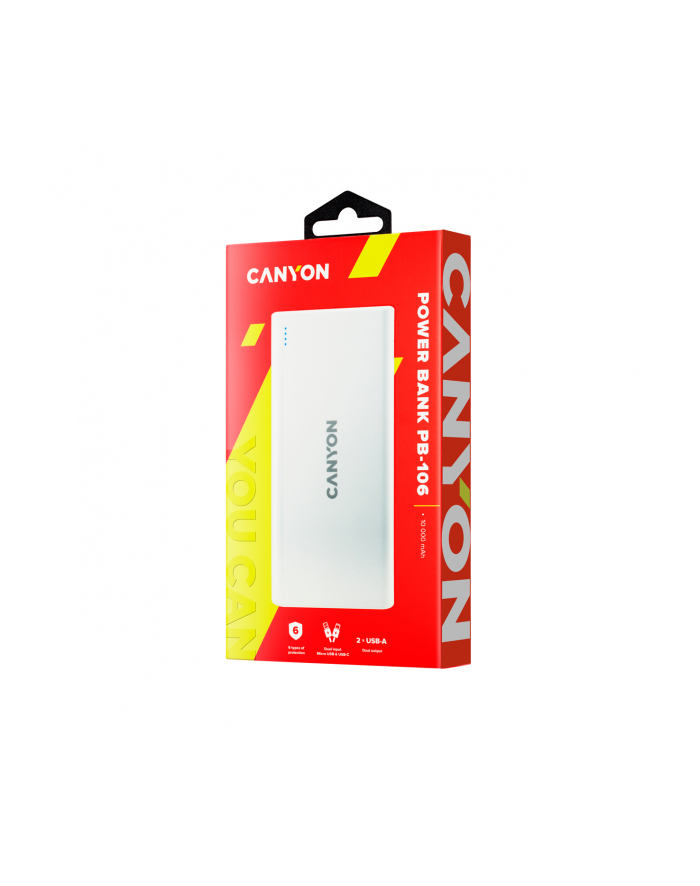 CANYON Powerbank PB-106 10000 mAh Biały główny