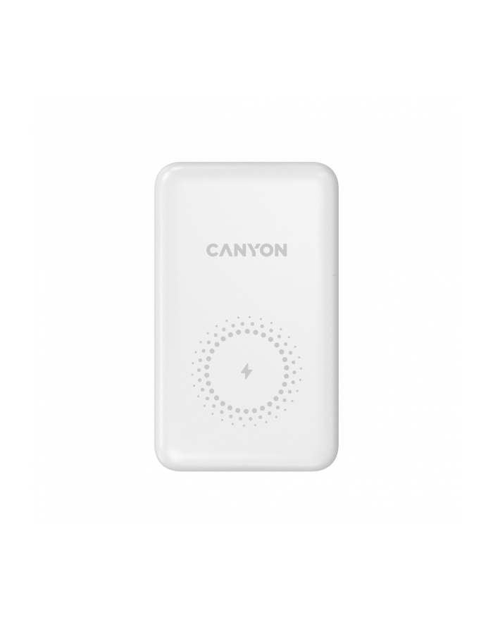 CANYON Powerbank PB-1001 10000mAh LED PD 18W QC 3.0 bezprzewodowe ładowanie Biały główny