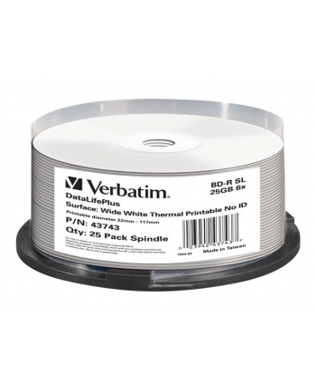 BD-R Verbatim 25GB X6 DL+ printable thermal NO ID (Cake 25)