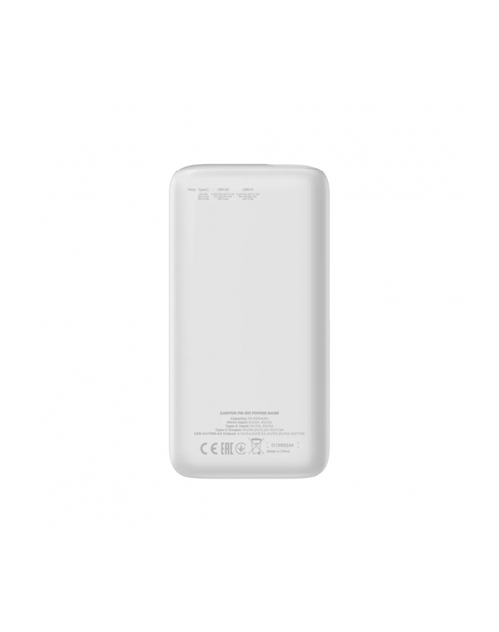 CANYON Powerbank PB - 301 Biały główny