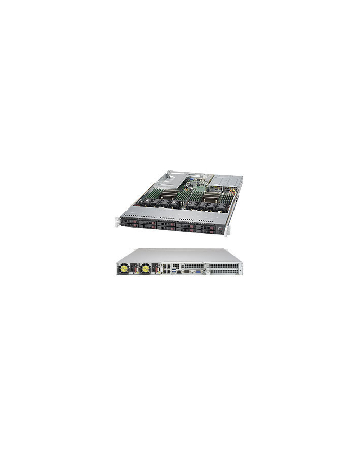 supermicro 1U Ultra, 10 Hot-swap 2.5'' drive bays (2 NVMe opt.) w/ 2 Xeon Scalable Processors support, C621 chipset, 750W PS (redundant, Platinum), 4x 1GbE główny