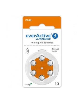 Baterie do aparatów słuchowych 13 / PR48 everActive ULTRASONIC 13 - 6 sztuk